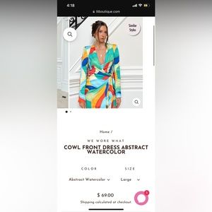 Weworewhat cowl dress abstract color (size L)